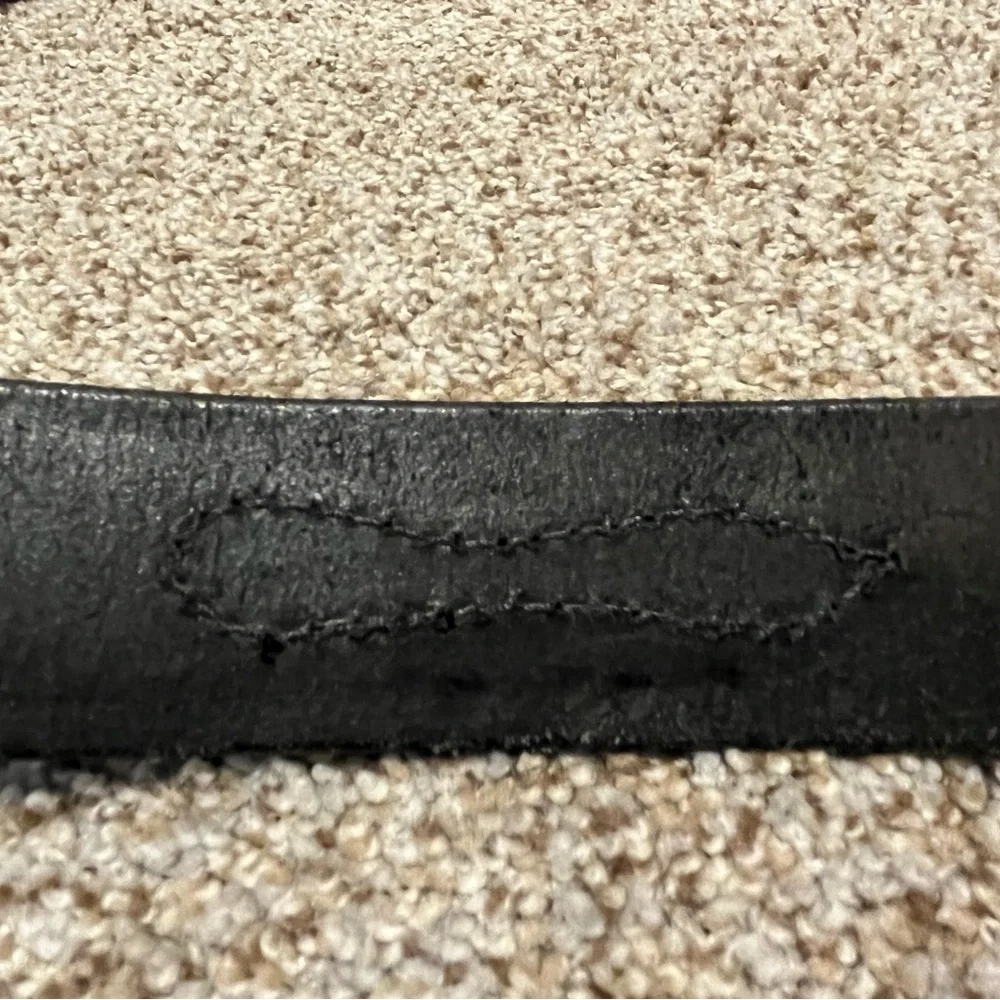 Triple K Black Leather Belt with Gold Buckle